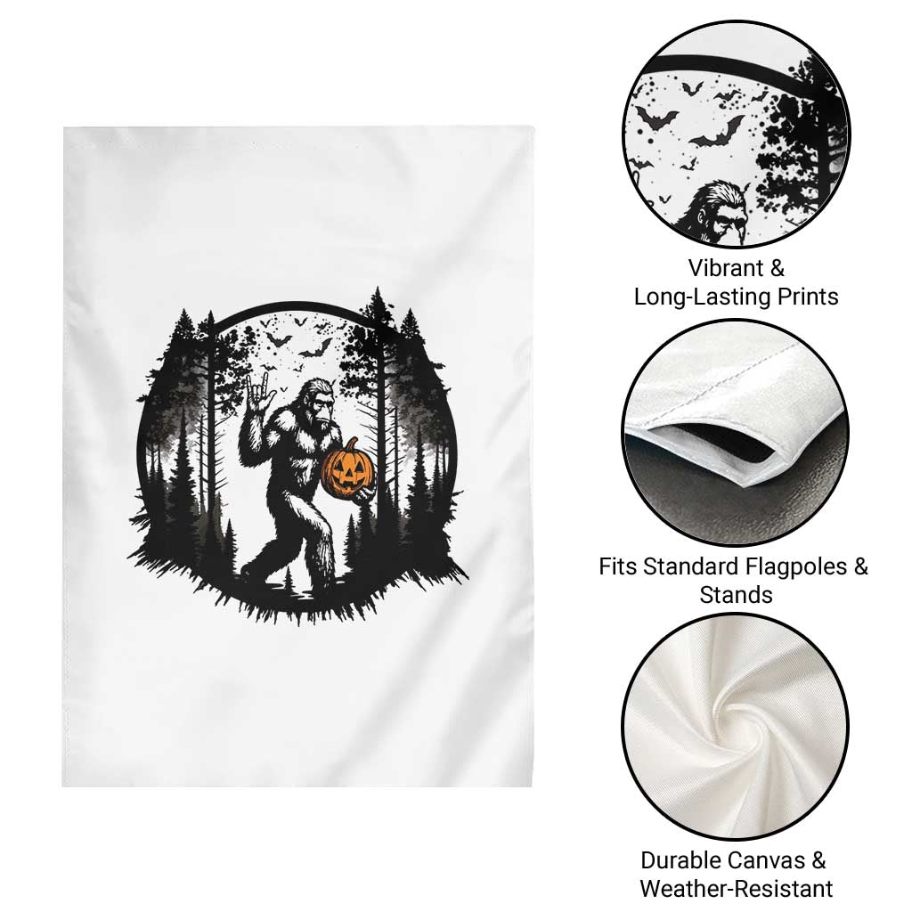Funny Halloween Bigfoot With Jack O Lantern Garden Flag - Wonder Print Shop
