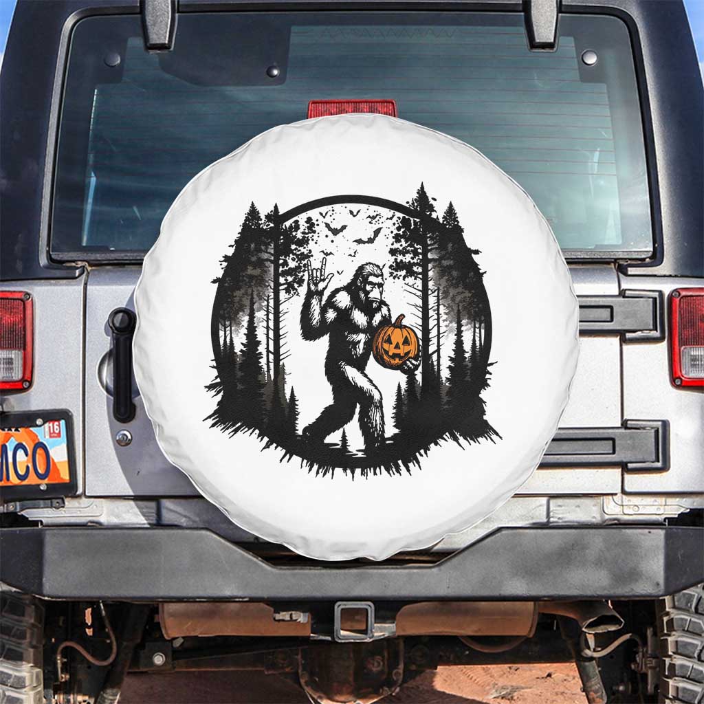 Funny Halloween Bigfoot With Jack O Lantern Spare Tire Cover - Wonder Print Shop