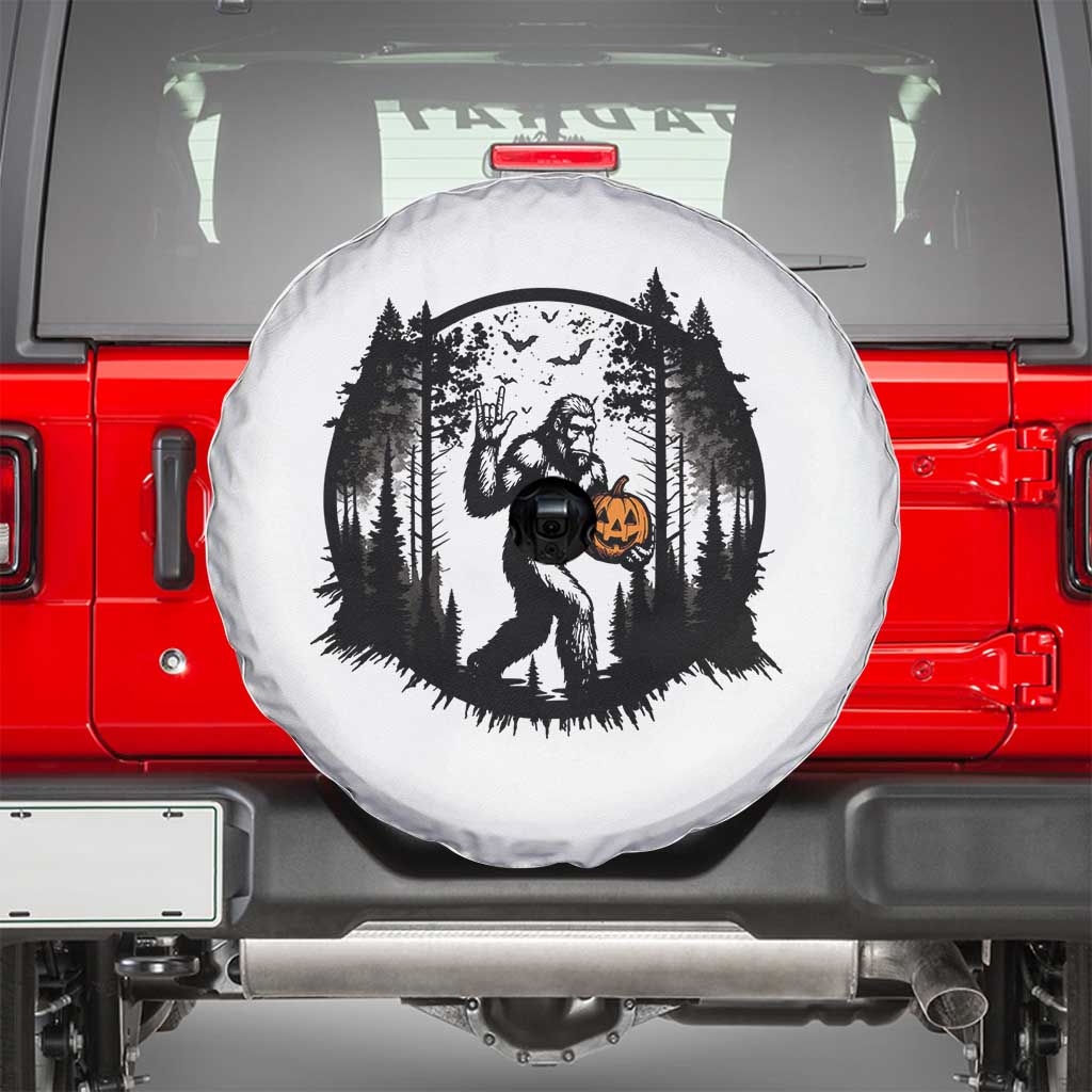 Funny Halloween Bigfoot With Jack O Lantern Spare Tire Cover - Wonder Print Shop