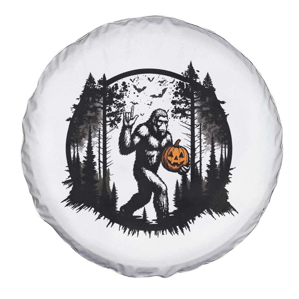 Funny Halloween Bigfoot With Jack O Lantern Spare Tire Cover - Wonder Print Shop