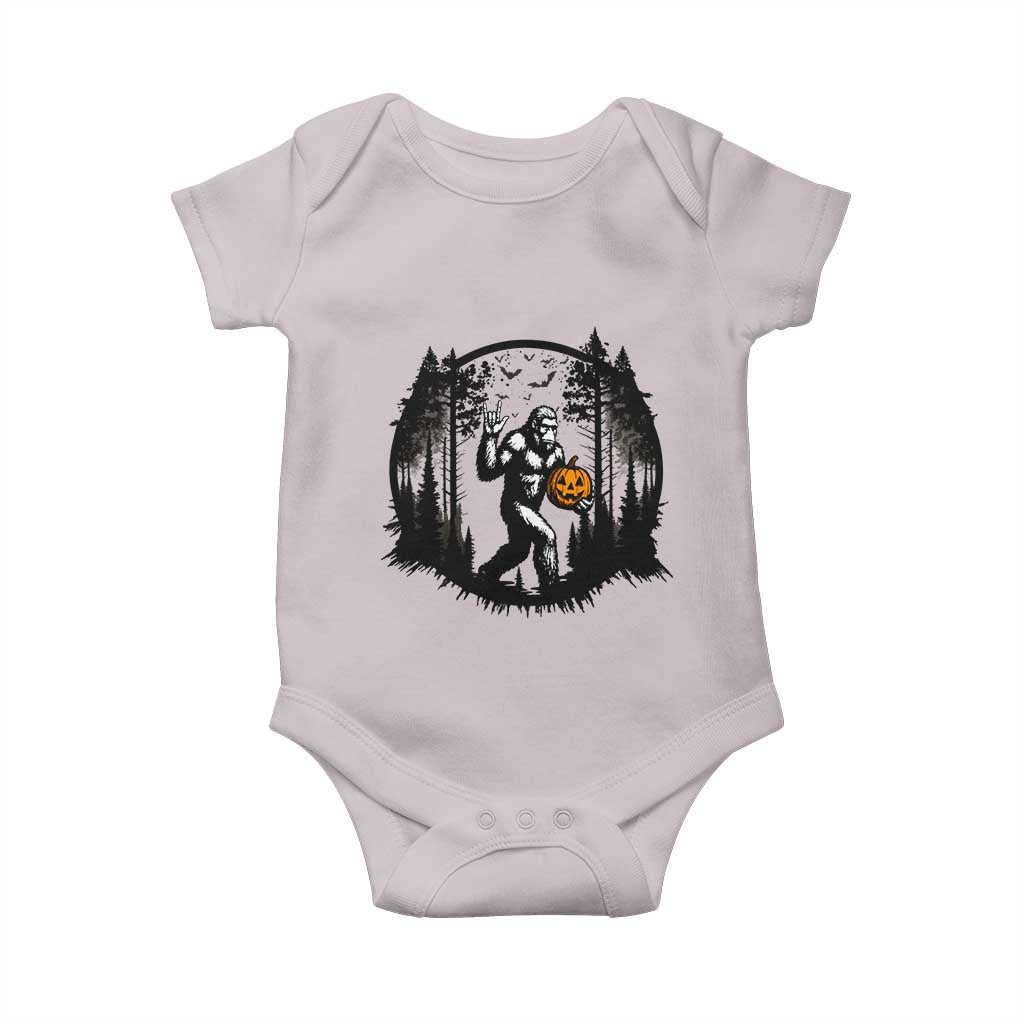 Funny Halloween Bigfoot With Jack O Lantern Baby Onesie - Wonder Print Shop