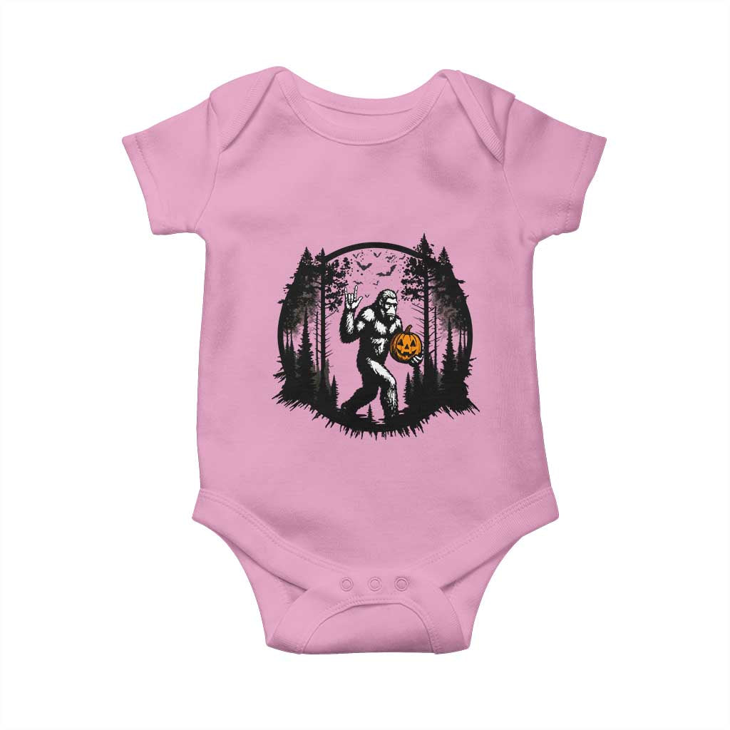 Funny Halloween Bigfoot With Jack O Lantern Baby Onesie - Wonder Print Shop