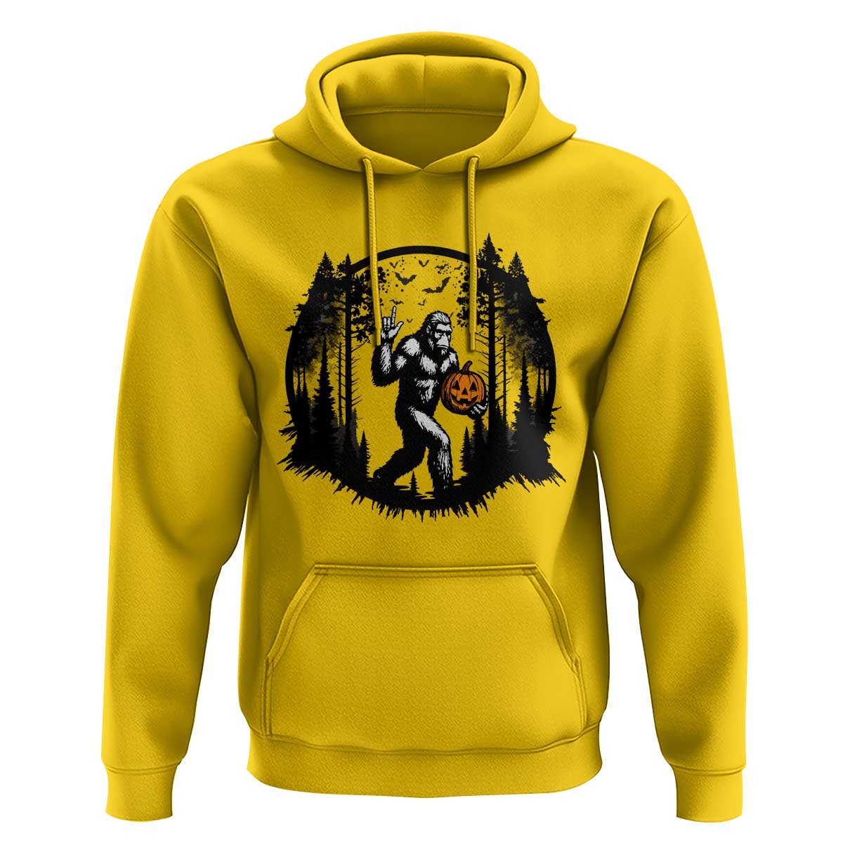 Funny Halloween Bigfoot With Jack O Lantern Hoodie - Wonder Print Shop