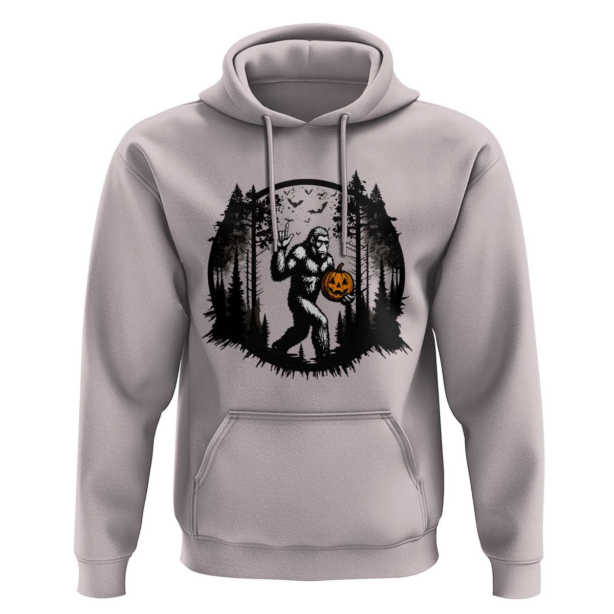 Funny Halloween Bigfoot With Jack O Lantern Hoodie - Wonder Print Shop