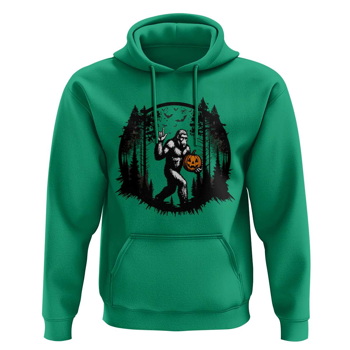 Funny Halloween Bigfoot With Jack O Lantern Hoodie - Wonder Print Shop