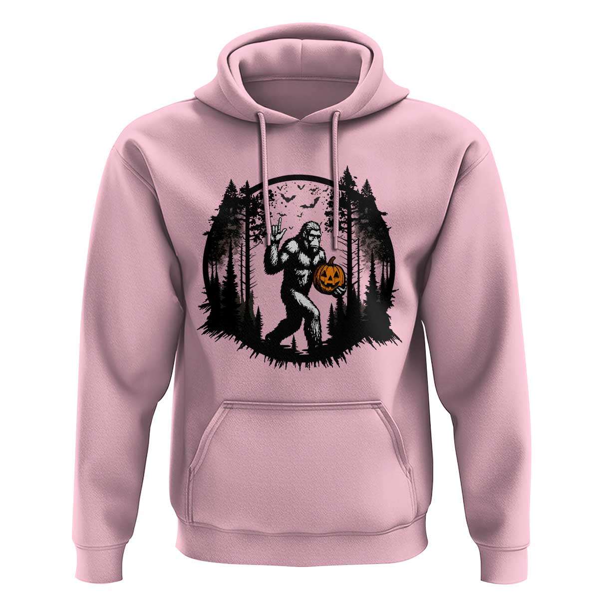 Funny Halloween Bigfoot With Jack O Lantern Hoodie - Wonder Print Shop