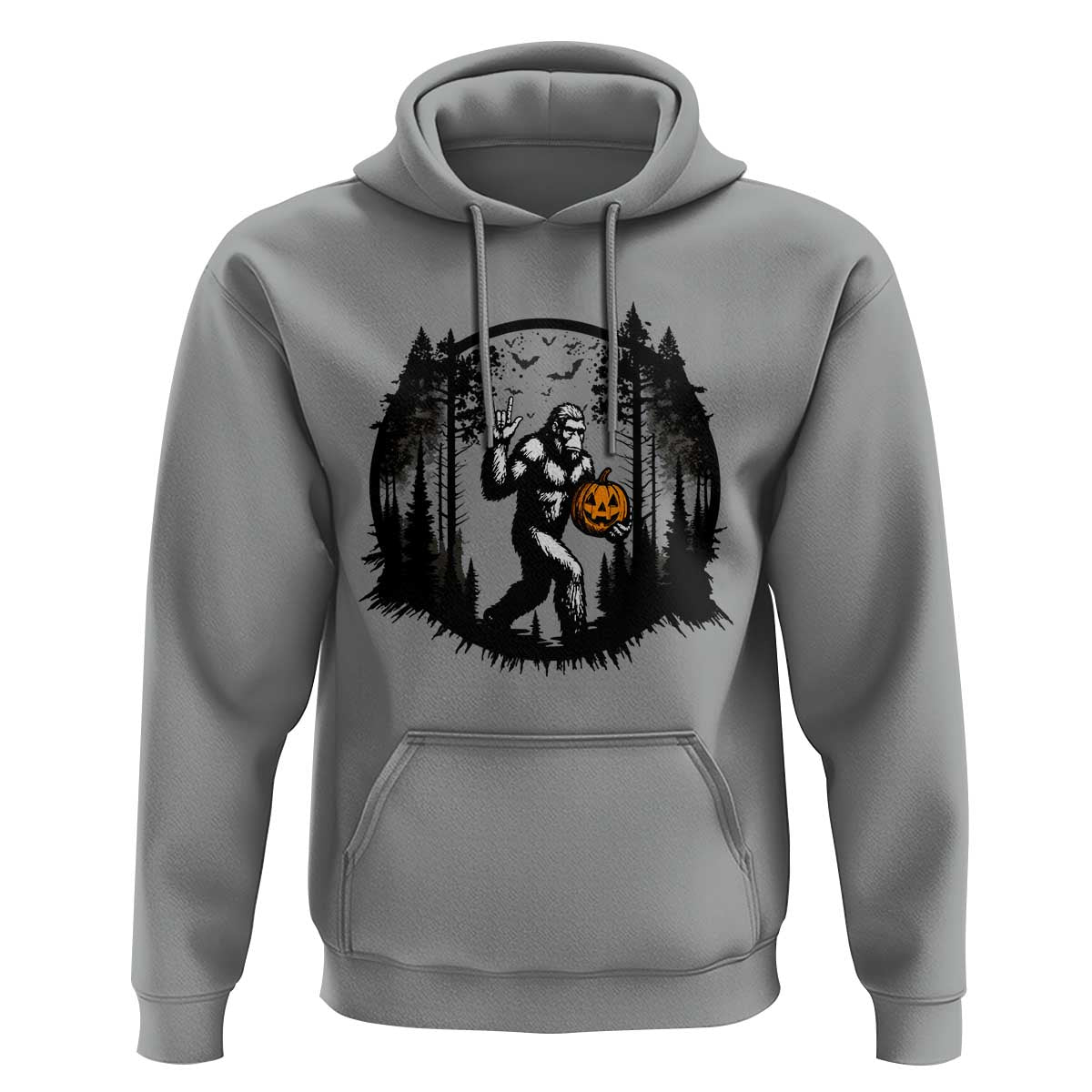 Funny Halloween Bigfoot With Jack O Lantern Hoodie - Wonder Print Shop