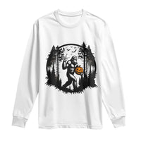 Funny Halloween Bigfoot With Jack O Lantern Long Sleeve Shirt - Wonder Print Shop