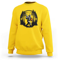 Funny Halloween Bigfoot With Jack O Lantern Sweatshirt - Wonder Print Shop