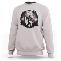 Funny Halloween Bigfoot With Jack O Lantern Sweatshirt - Wonder Print Shop