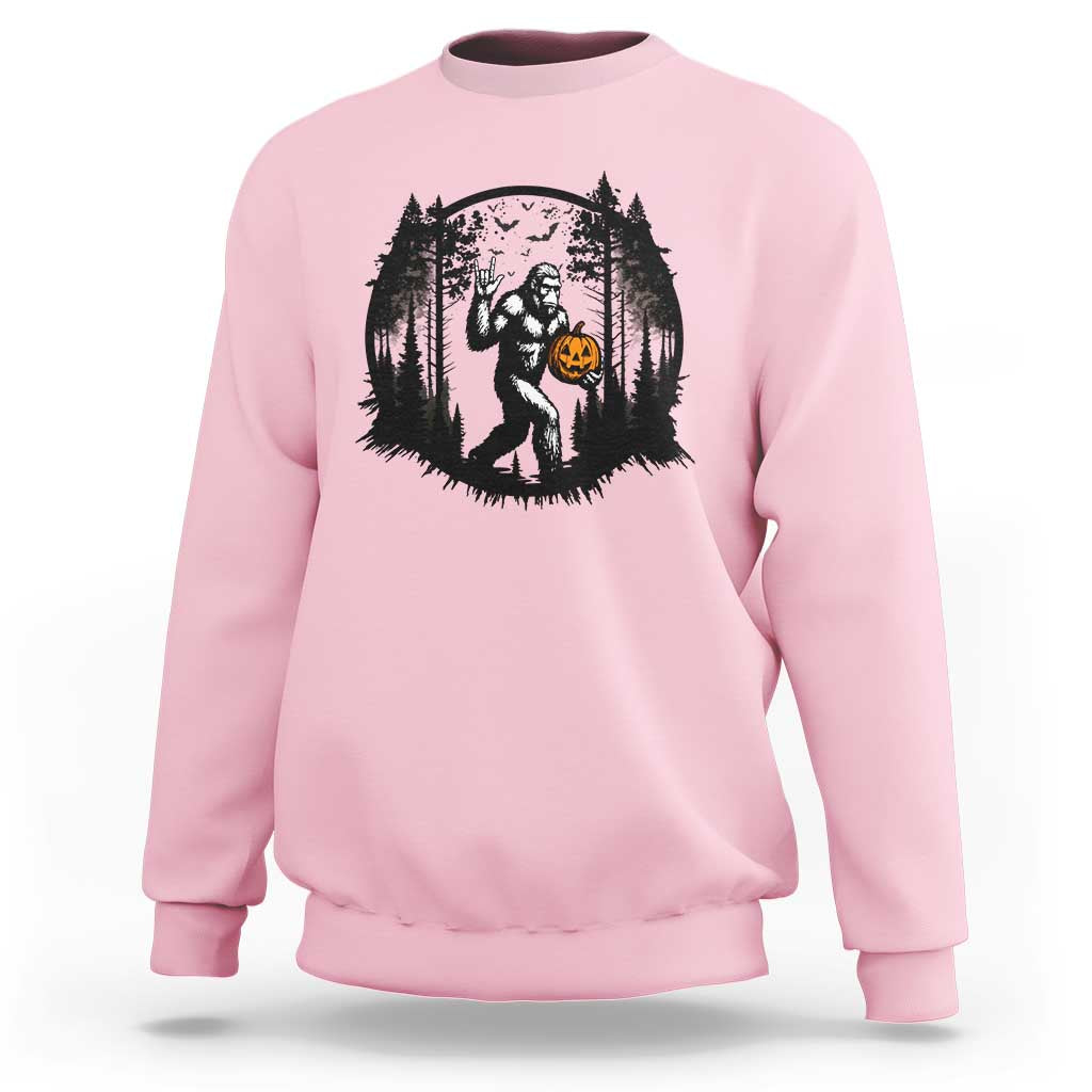 Funny Halloween Bigfoot With Jack O Lantern Sweatshirt - Wonder Print Shop
