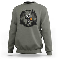 Funny Halloween Bigfoot With Jack O Lantern Sweatshirt - Wonder Print Shop