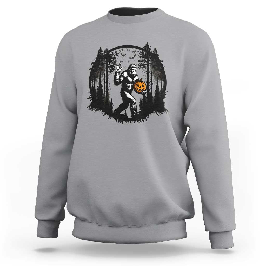 Funny Halloween Bigfoot With Jack O Lantern Sweatshirt - Wonder Print Shop