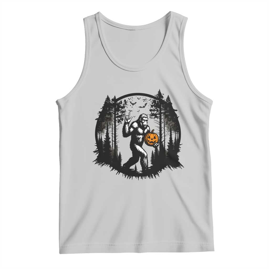Funny Halloween Bigfoot With Jack O Lantern Tank Top - Wonder Print Shop