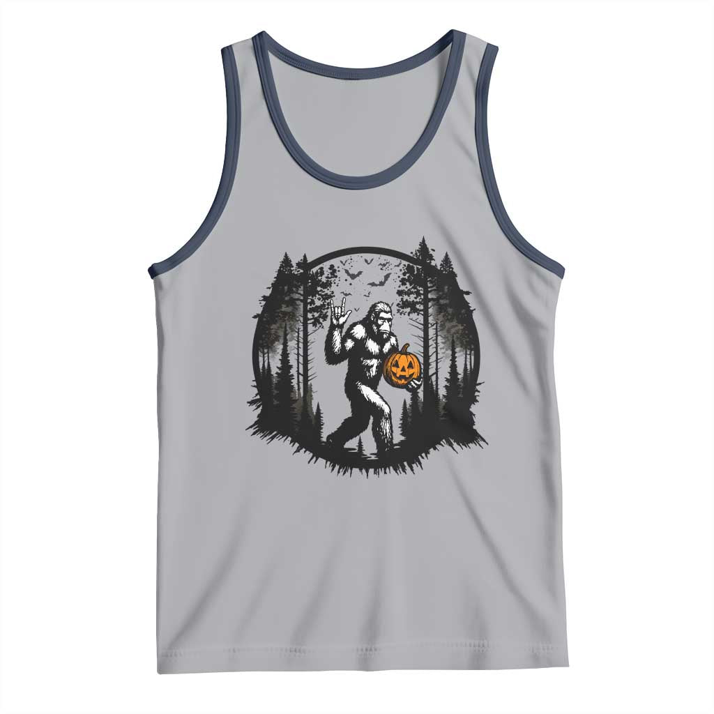 Funny Halloween Bigfoot With Jack O Lantern Tank Top - Wonder Print Shop