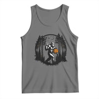 Funny Halloween Bigfoot With Jack O Lantern Tank Top - Wonder Print Shop