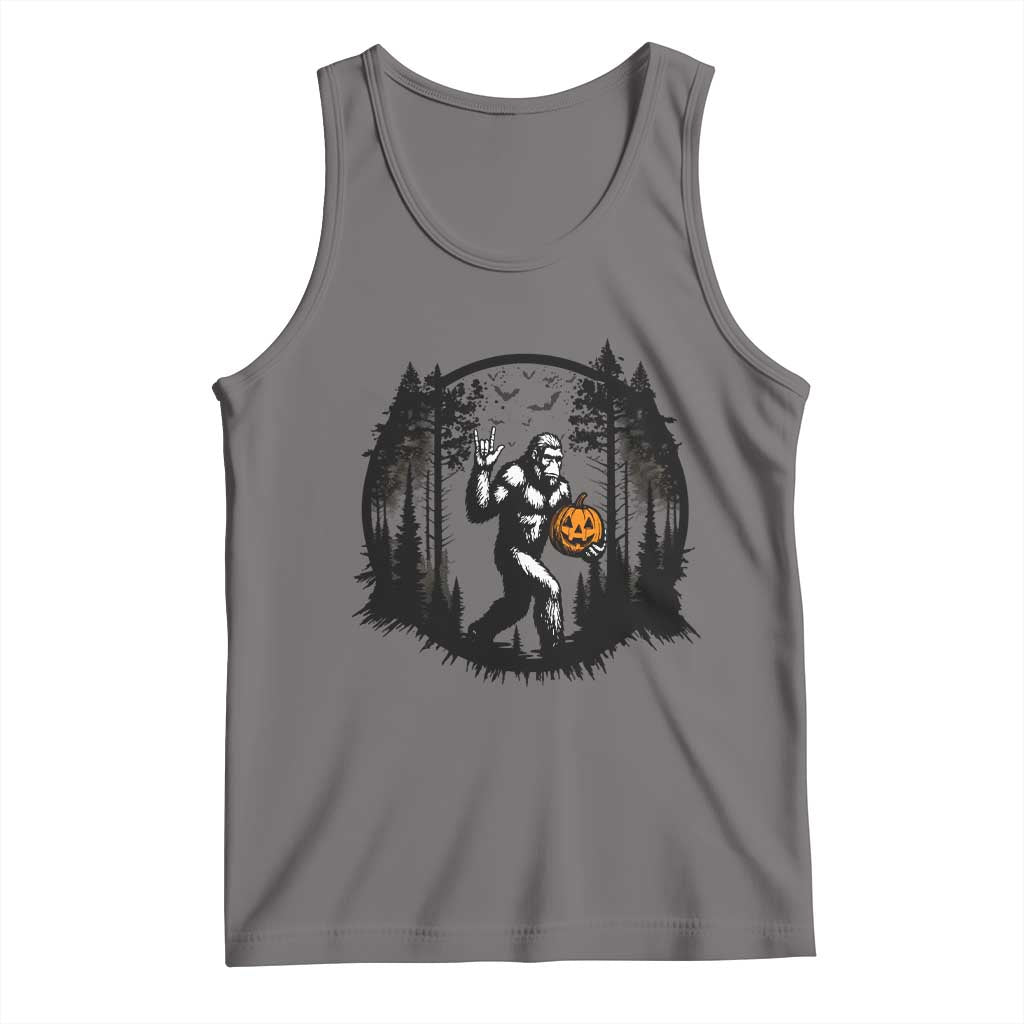 Funny Halloween Bigfoot With Jack O Lantern Tank Top - Wonder Print Shop