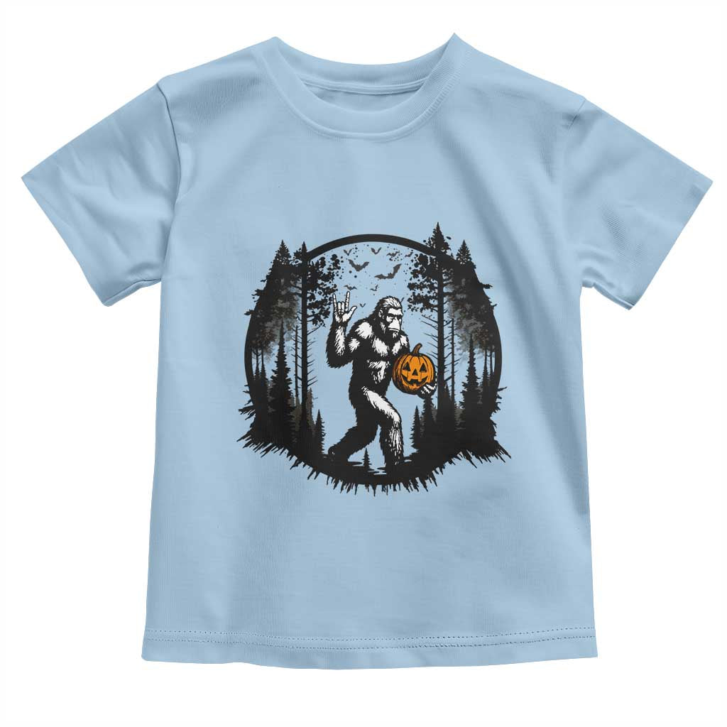 Funny Halloween Bigfoot With Jack O Lantern Toddler T Shirt - Wonder Print Shop