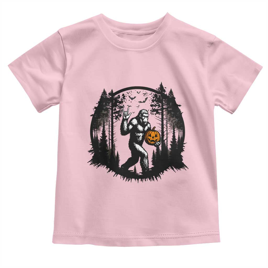 Funny Halloween Bigfoot With Jack O Lantern Toddler T Shirt - Wonder Print Shop