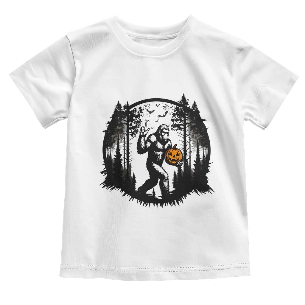 Funny Halloween Bigfoot With Jack O Lantern Toddler T Shirt - Wonder Print Shop