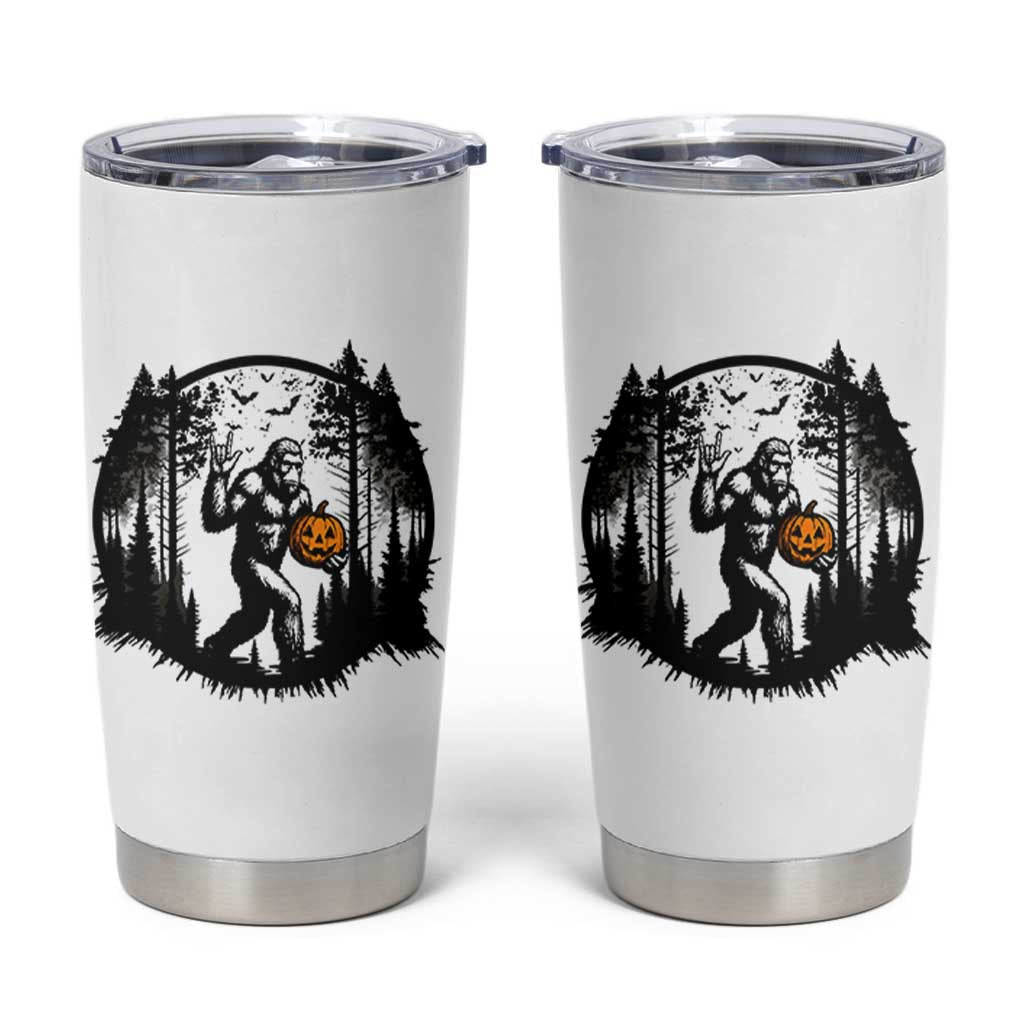 Funny Halloween Bigfoot With Jack O Lantern Tumbler Cup