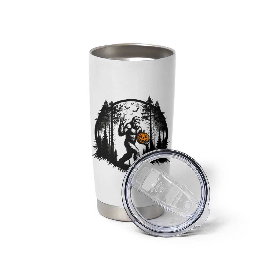 Funny Halloween Bigfoot With Jack O Lantern Tumbler Cup