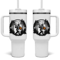 Funny Halloween Bigfoot With Jack O Lantern Tumbler With Handle