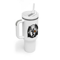 Funny Halloween Bigfoot With Jack O Lantern Tumbler With Handle