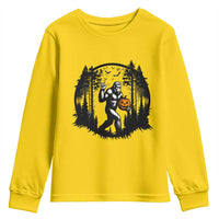 Funny Halloween Bigfoot With Jack O Lantern Youth Sweatshirt - Wonder Print Shop