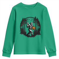 Funny Halloween Bigfoot With Jack O Lantern Youth Sweatshirt - Wonder Print Shop