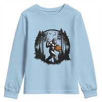 Funny Halloween Bigfoot With Jack O Lantern Youth Sweatshirt - Wonder Print Shop