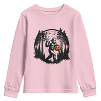 Funny Halloween Bigfoot With Jack O Lantern Youth Sweatshirt - Wonder Print Shop