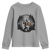Funny Halloween Bigfoot With Jack O Lantern Youth Sweatshirt - Wonder Print Shop