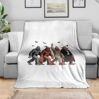 Funny Halloween Throw Blanket Bigfoot Monster Cosplay Characters - Wonder Print Shop