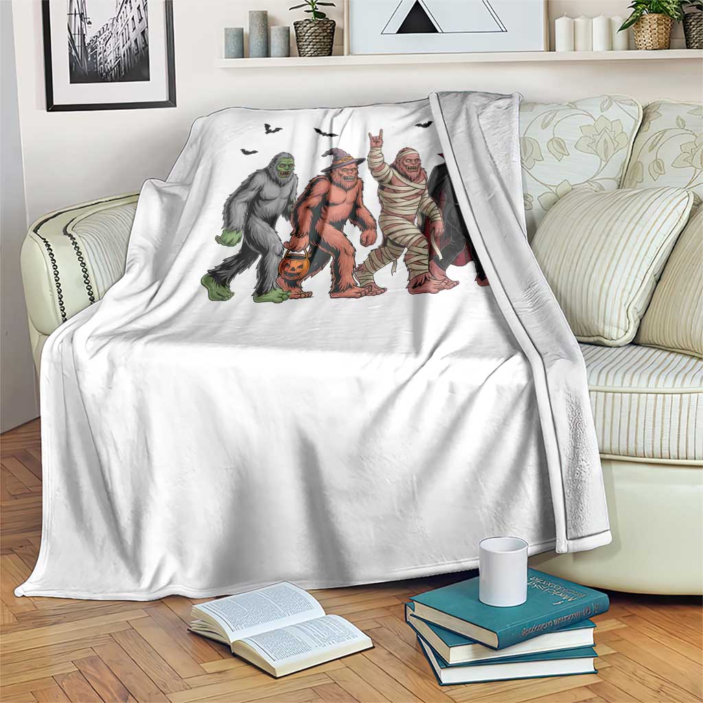 Funny Halloween Throw Blanket Bigfoot Monster Cosplay Characters - Wonder Print Shop