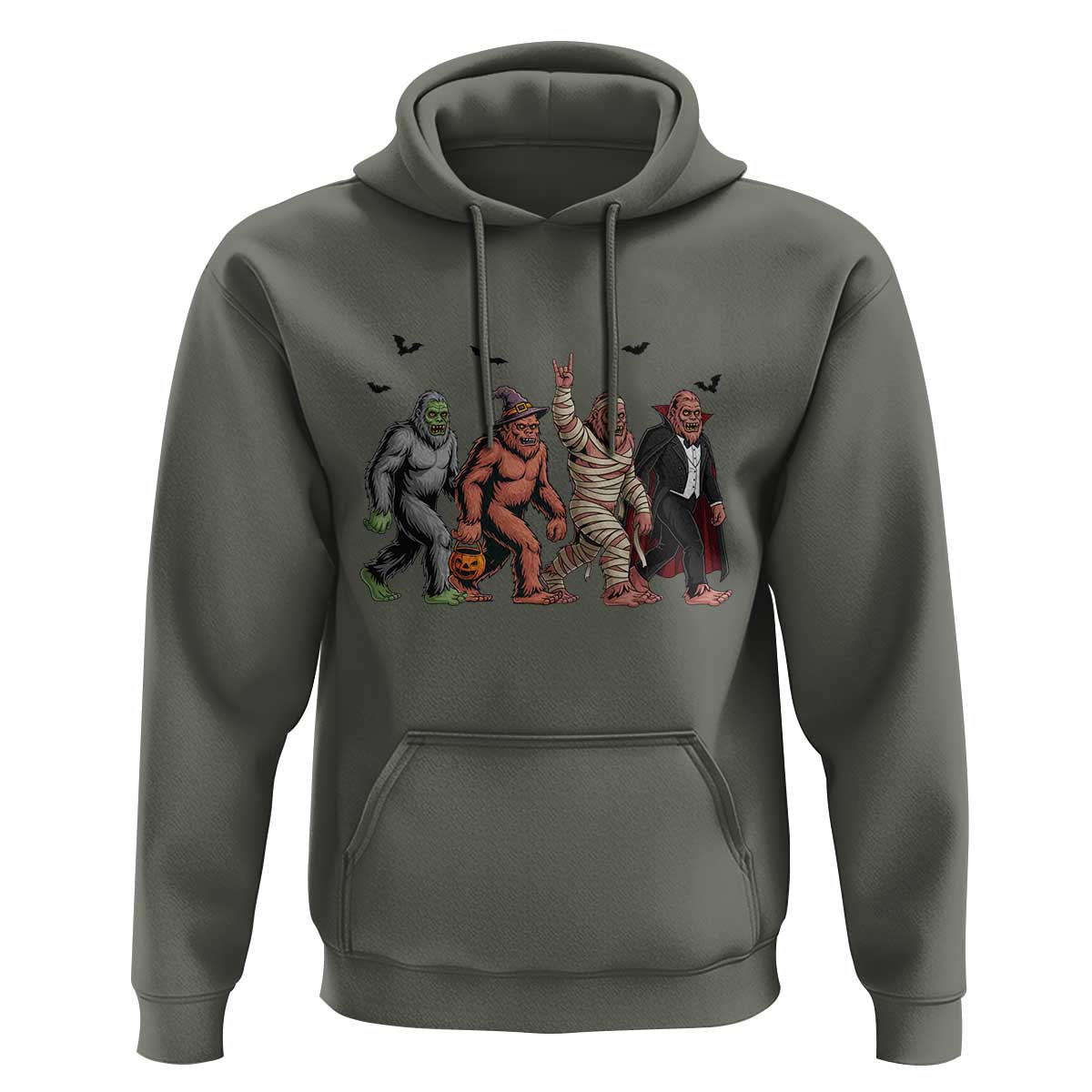 Funny Halloween Hoodie Bigfoot Monster Cosplay Characters - Wonder Print Shop