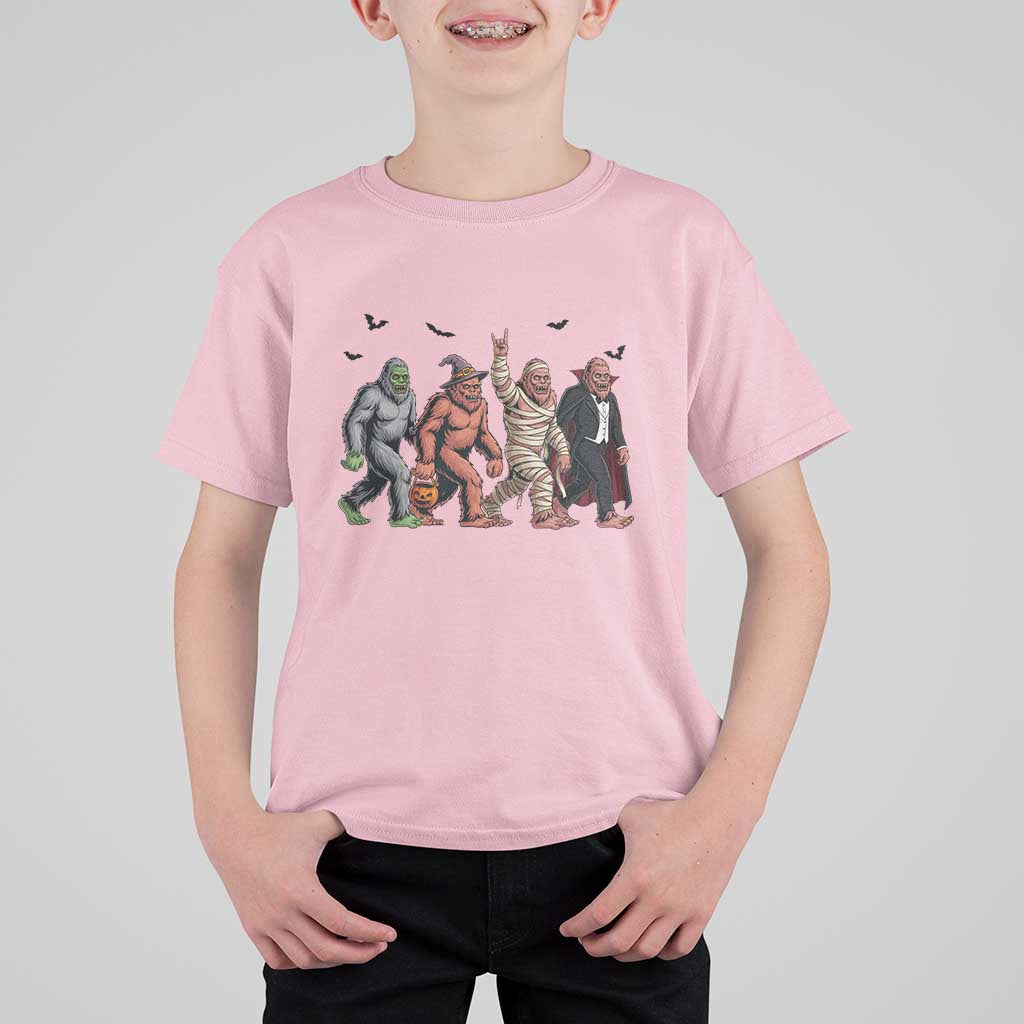 Funny Halloween T Shirt For Kid Bigfoot Monster Cosplay Characters - Wonder Print Shop