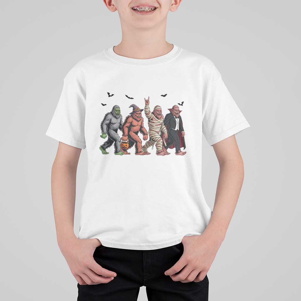 Funny Halloween T Shirt For Kid Bigfoot Monster Cosplay Characters - Wonder Print Shop