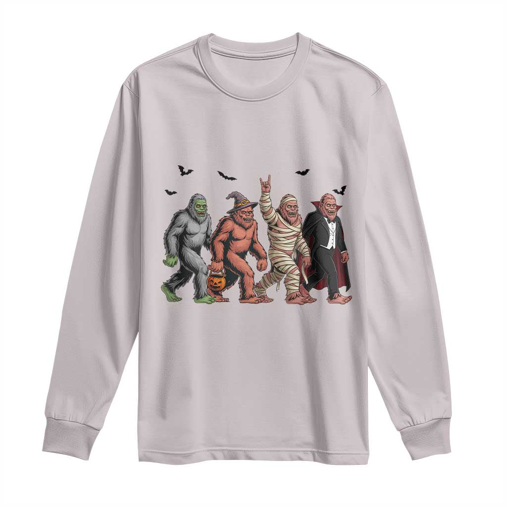 Funny Halloween Long Sleeve Shirt Bigfoot Monster Cosplay Characters - Wonder Print Shop