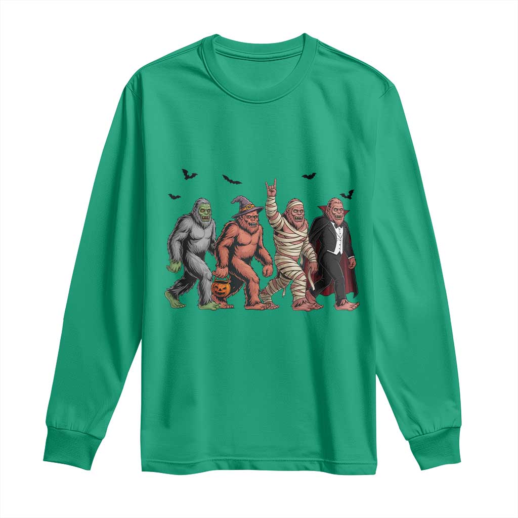 Funny Halloween Long Sleeve Shirt Bigfoot Monster Cosplay Characters - Wonder Print Shop