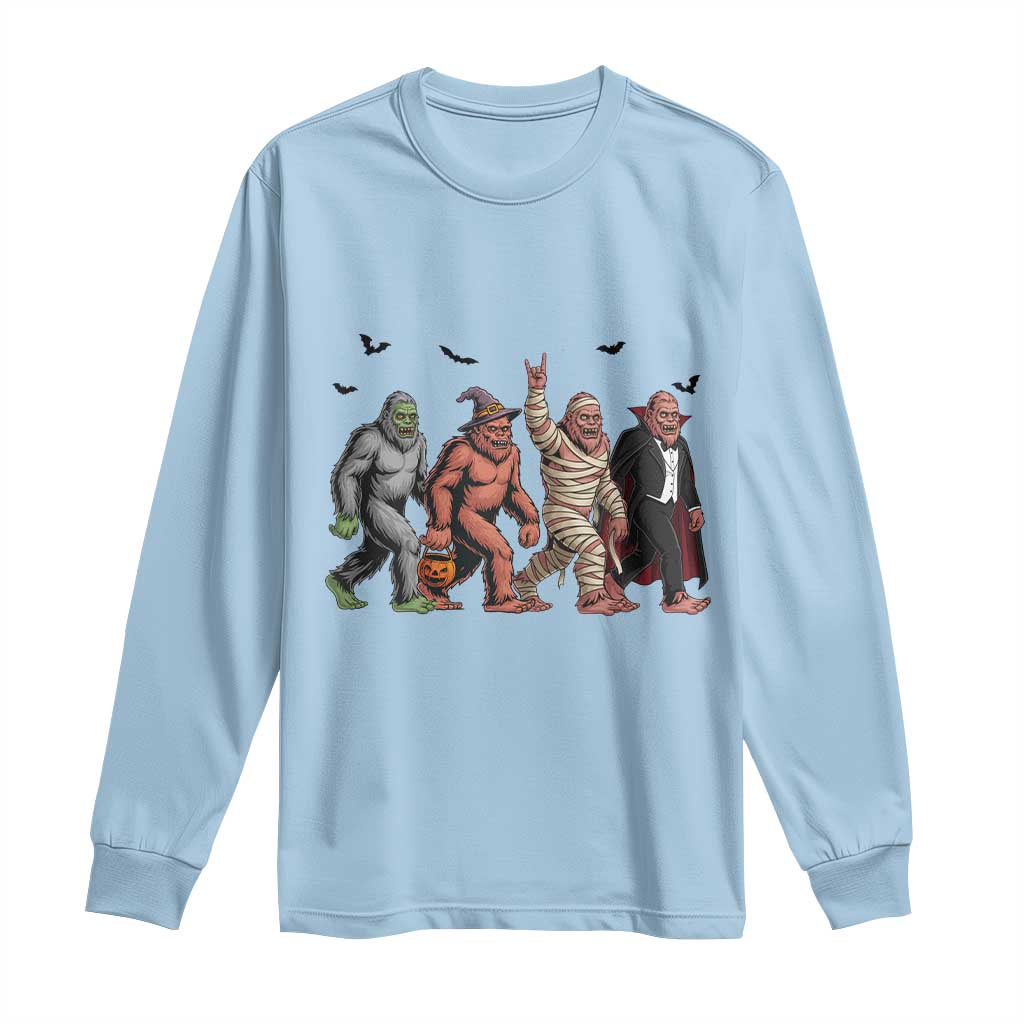 Funny Halloween Long Sleeve Shirt Bigfoot Monster Cosplay Characters - Wonder Print Shop