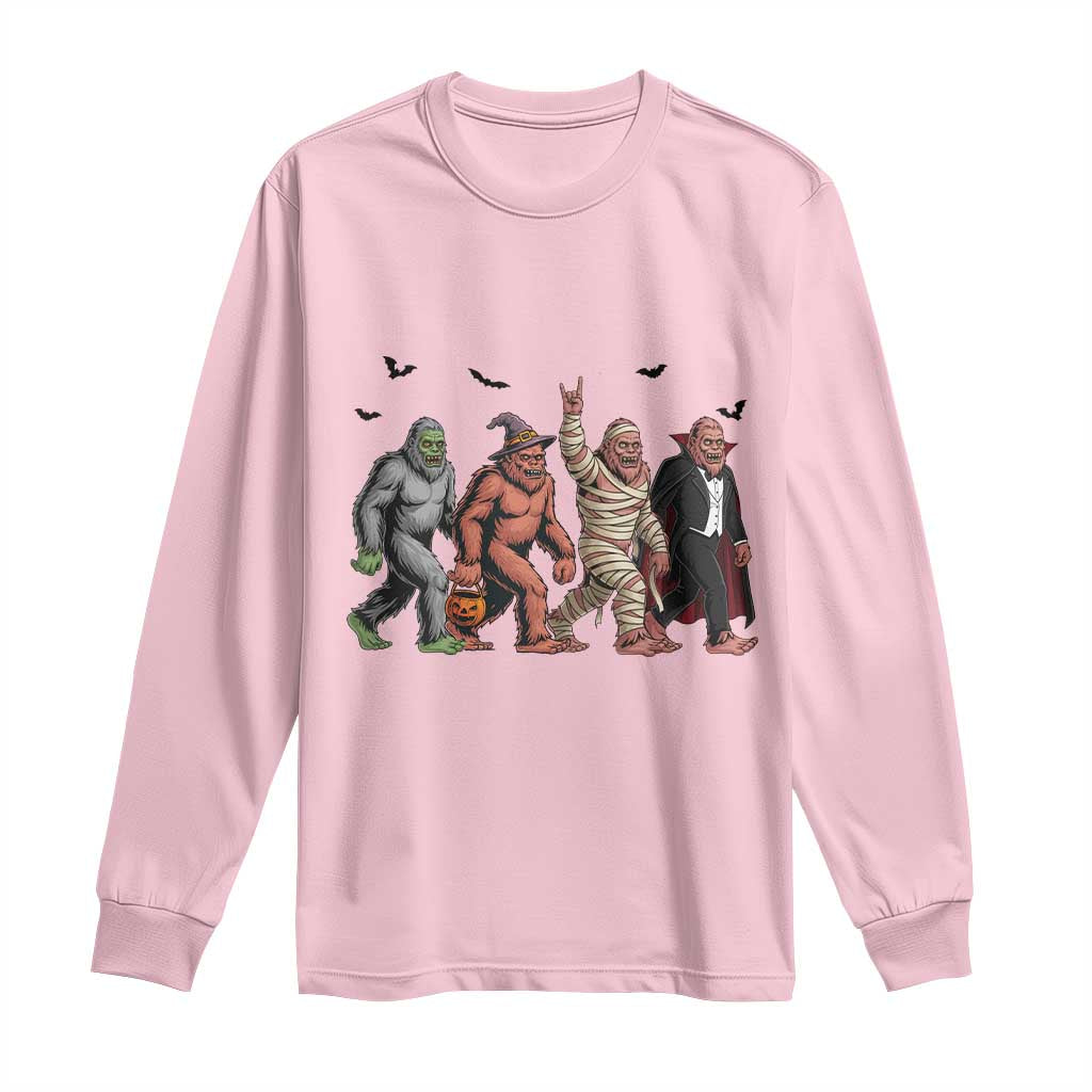 Funny Halloween Long Sleeve Shirt Bigfoot Monster Cosplay Characters - Wonder Print Shop