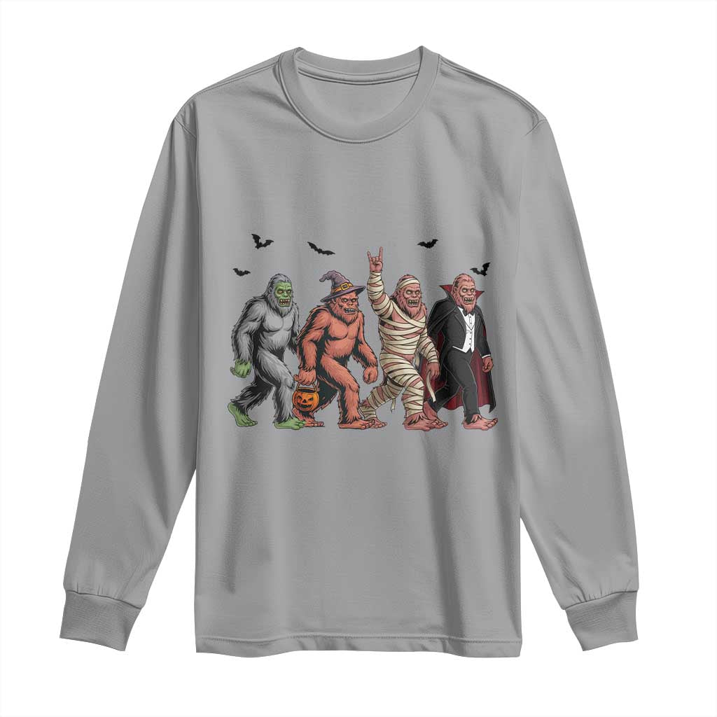 Funny Halloween Long Sleeve Shirt Bigfoot Monster Cosplay Characters - Wonder Print Shop