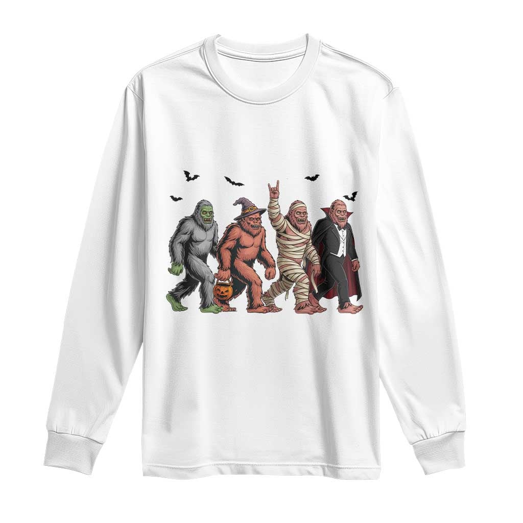 Funny Halloween Long Sleeve Shirt Bigfoot Monster Cosplay Characters - Wonder Print Shop