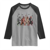 Funny Halloween Raglan Shirt Bigfoot Monster Cosplay Characters - Wonder Print Shop