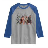 Funny Halloween Raglan Shirt Bigfoot Monster Cosplay Characters - Wonder Print Shop