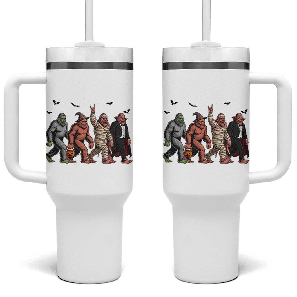 Funny Halloween Tumbler With Handle Bigfoot Monster Cosplay Characters