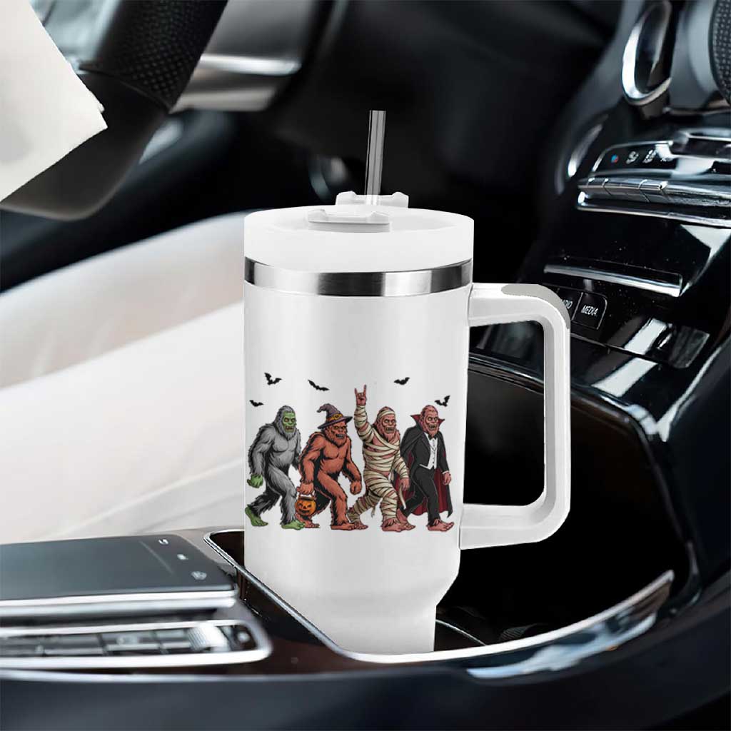 Funny Halloween Tumbler With Handle Bigfoot Monster Cosplay Characters