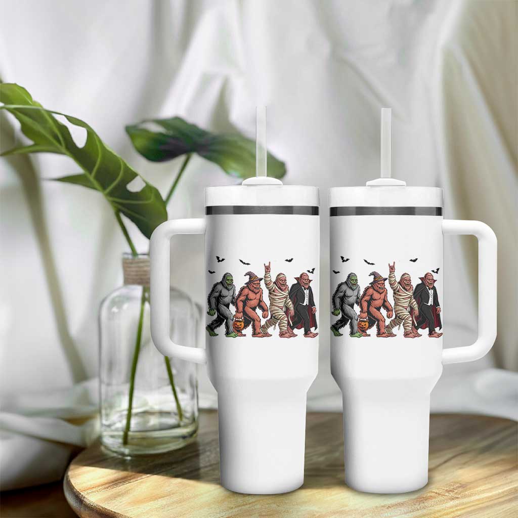 Funny Halloween Tumbler With Handle Bigfoot Monster Cosplay Characters