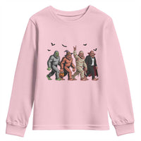 Funny Halloween Youth Sweatshirt Bigfoot Monster Cosplay Characters - Wonder Print Shop